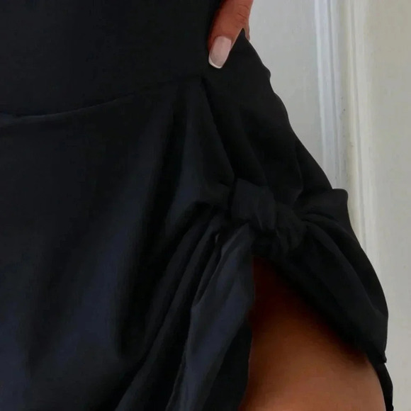 Black Women's Beach One Piece Swimsuit With Dress Style Design - Picture 5 of 5